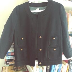 EUC J. Crew wool structured crop jacket sz 0